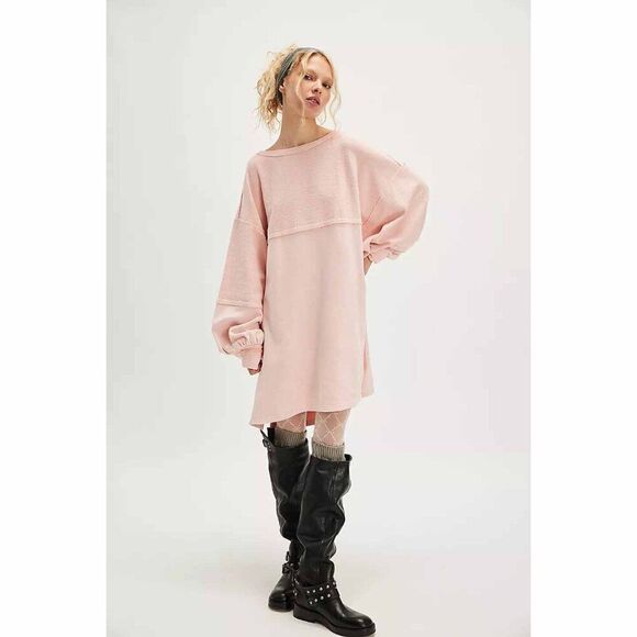 Free People We The Free Coastal Solid Crew Sweatshirt Top Oversized S NEW 277726 - Picture 1 of 9